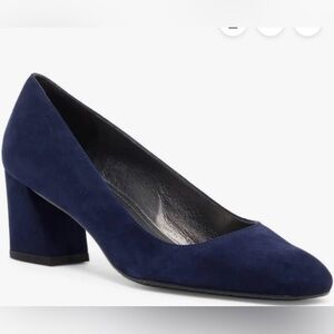 Stuart Weitzman Marymid navy blue suede heels